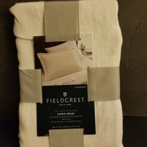 New Fieldcrest Linen Pillow Sham Standard Cream
